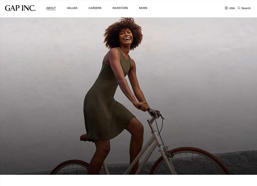 Thumbnail image of Gap Inc website